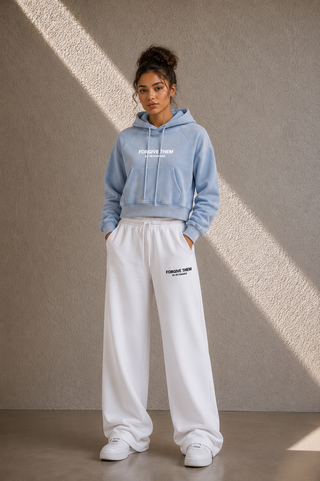 Forgive Them Snow Washed Christian Hoodie | GODLI LIVING