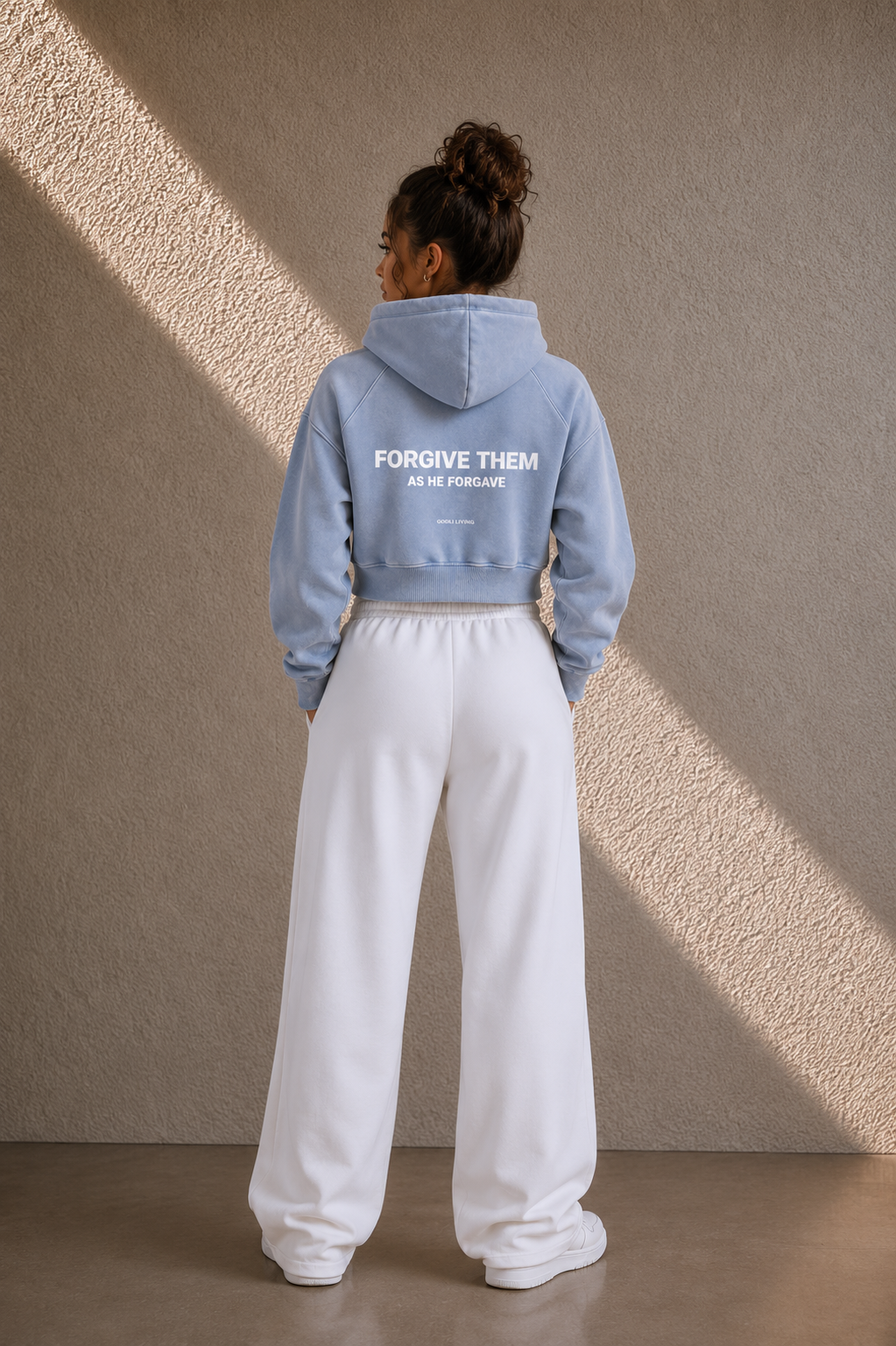 Forgive Them Snow Washed Christian Hoodie | GODLI LIVING